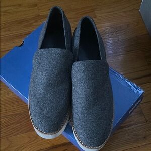 Vince Shoes Zeta Gray Felt Pltform Shoes